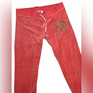 Chic y2k VINTAGE Velour Pants with Gold Detail